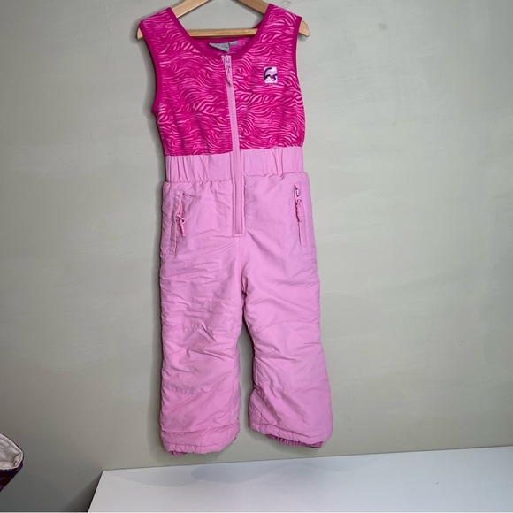 Phoebe kids Pink Snowsuit bibs pants Fleece - Picture 1 of 9